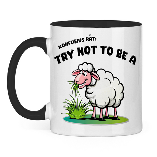 Tasse zweifarbig - Konfusius rät: Try not to be a sheep