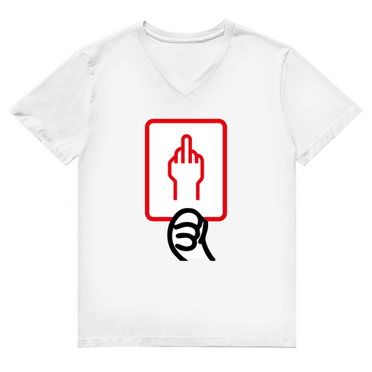 Unisex Premium V-Neck T-Shirt - Rote Karte - Stinkefinger