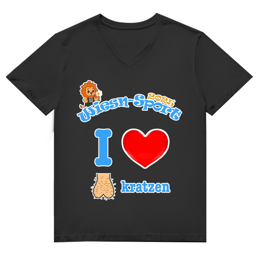 In diese Fall: Herren Premium V-Neck T-Shirt - I love Sack kratzen