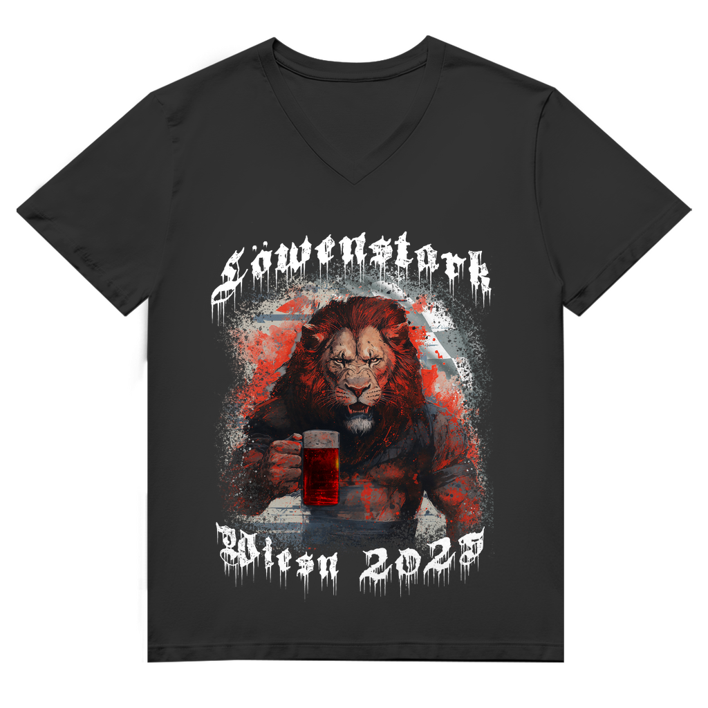 Unisex Premium V-Neck T-Shirt - Löwenstark - Wiesn 2025