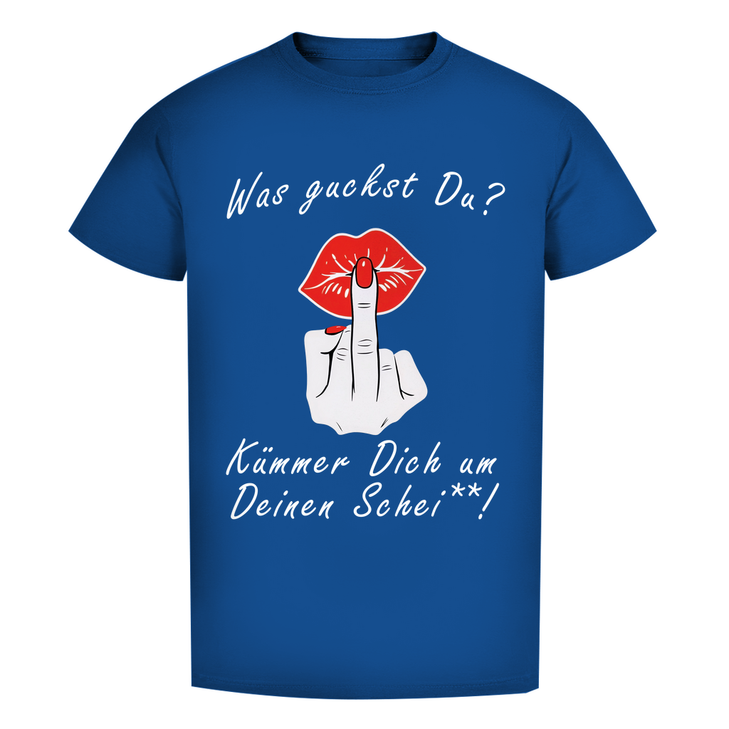 Unisex Premium T-Shirt - Was guckst Du - Kümmer Dich um Deinen Schei**