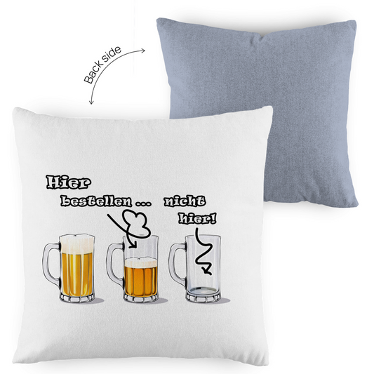Kopfkissen zweifarbig - Bier-Bestell-Anzeiger