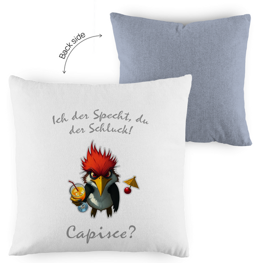 Kopfkissen zweifarbig - Ich der Specht, Du der Schluck!