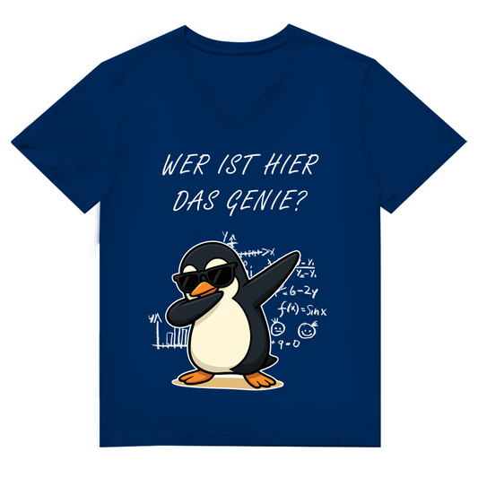 Unisex Premium V-Neck T-Shirt - Wer ist hier das Genie?