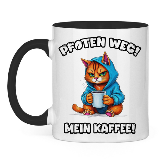 Tasse zweifarbig - Pfoten weg! Mein Kaffee!