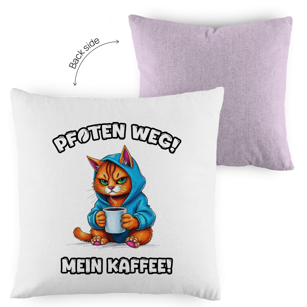 Kopfkissen zweifarbig - Pfoten weg! Mein Kaffee!