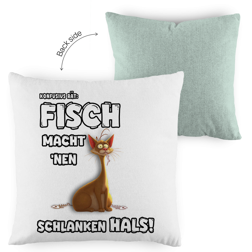 Kopfkissen zweifarbig - Fisch macht 'nen schlanken Hals