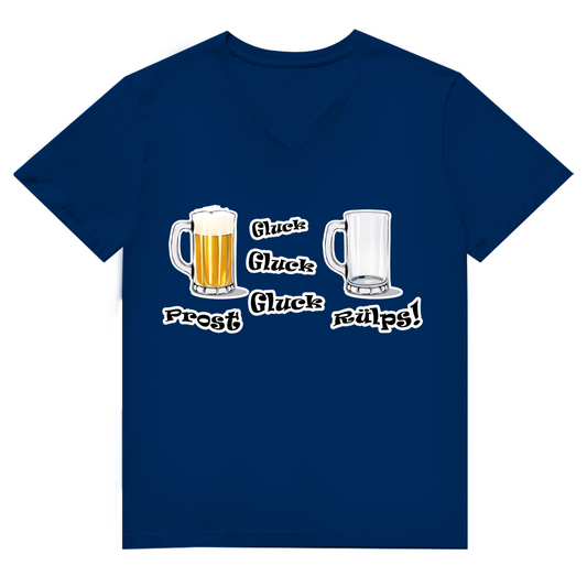 Unisex Premium V-Neck T-Shirt - Prost - Gluck, Gluck, Gluck - Rülps