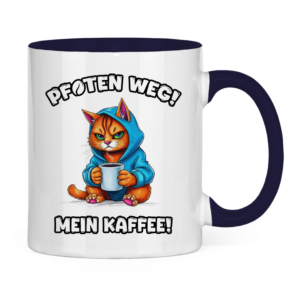 Tasse zweifarbig - Pfoten weg! Mein Kaffee!