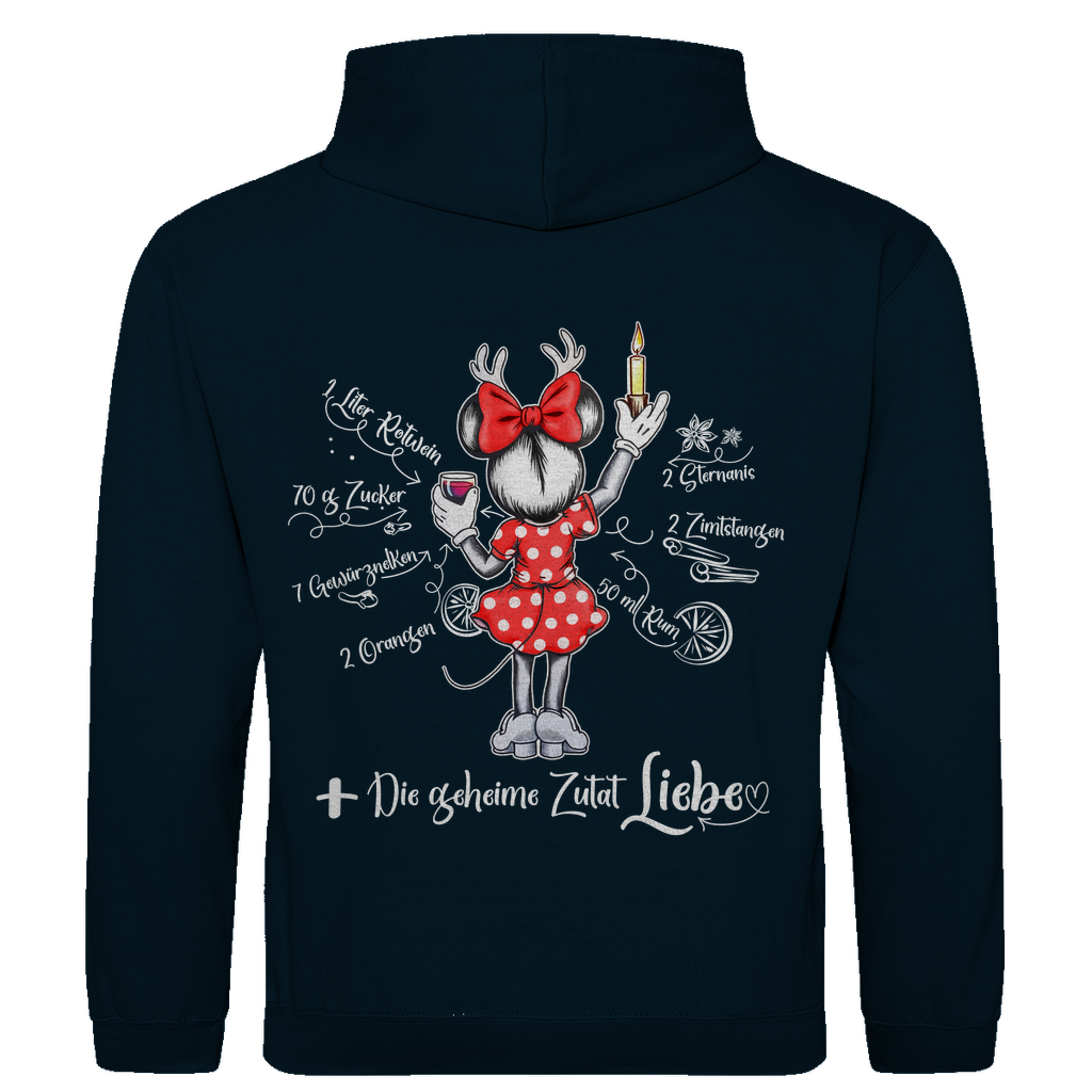 Damen Hoodie - Mäuse-Glühwein-Rezept (Rückendruck)