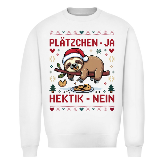 Unisex Sweatshirt Knit-Style - Plätzchen ja - Hektik nein