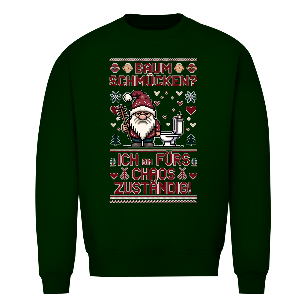 Herren Sweatshirt Knit-Style - Baum schmücken? Ich bin fürs Chaos zuständig!