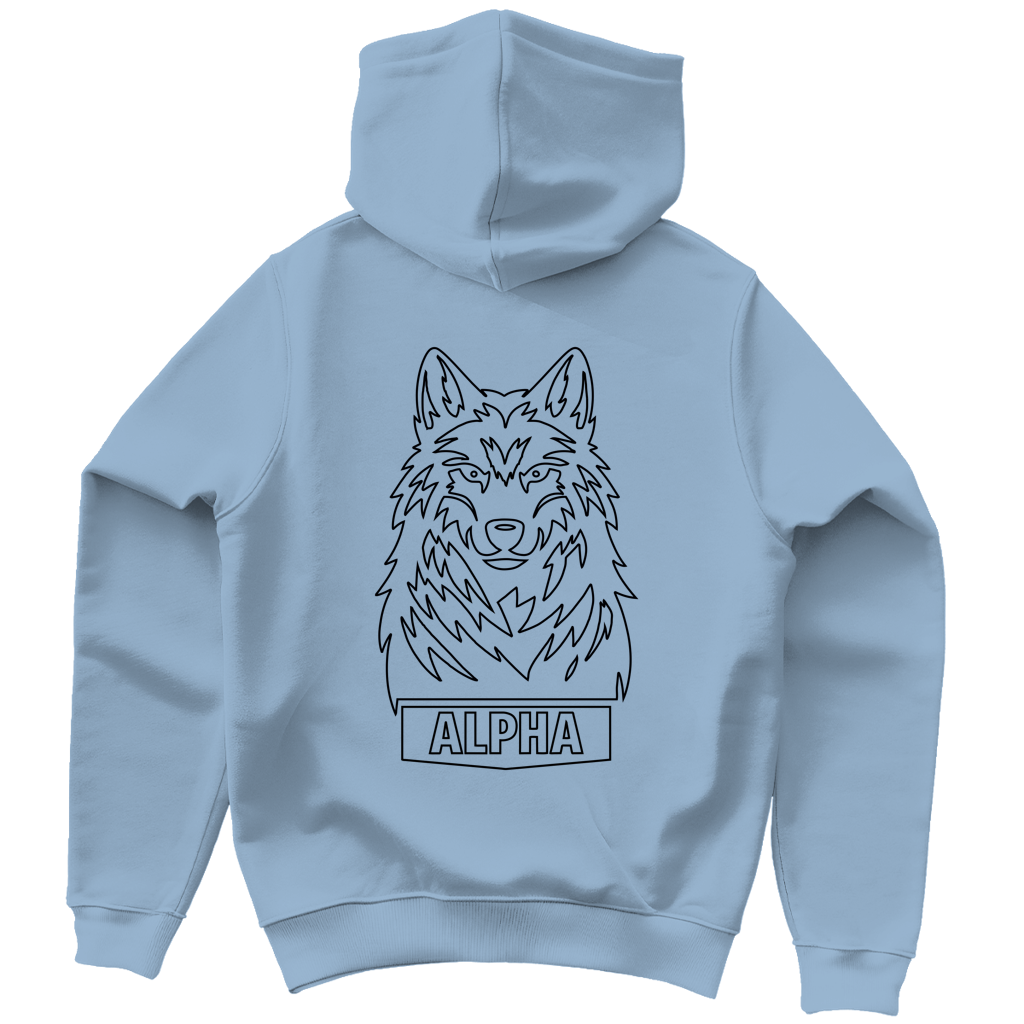 Herren Hoodie - Alpha Wolf (Line Art)