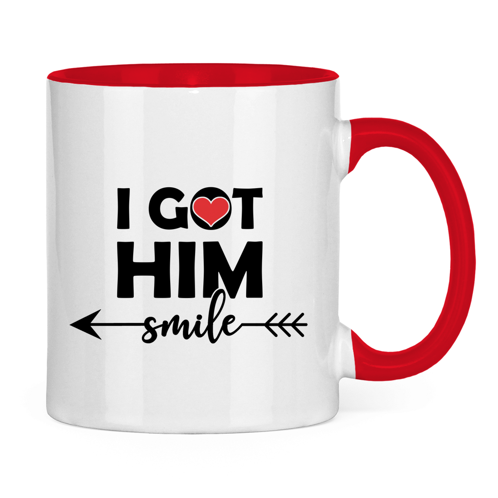 Tasse zweifarbig "I got him smile"