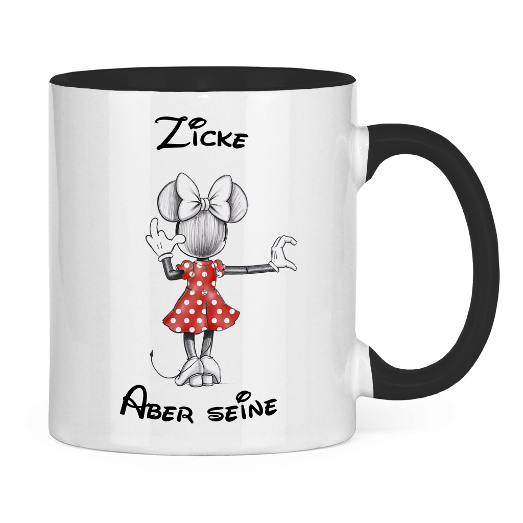 Tasse zweifarbig "Zicke - Aber seine"