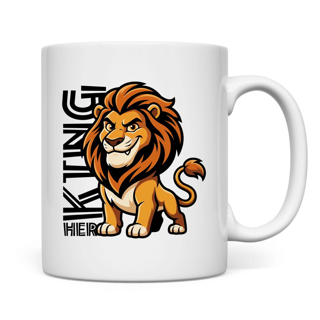 Tasse "Her King Lion" (Cartoon Style)