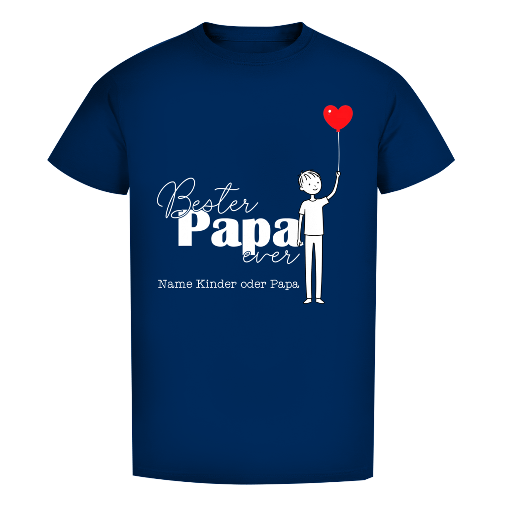 Vatertags T-Shirt - "Bester Papa ever" für Namen