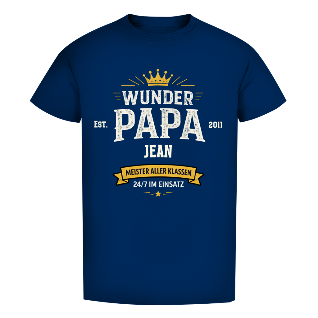Herren T-Shirt - "Wunder Papa" - EST. Jahreszahl / Namen