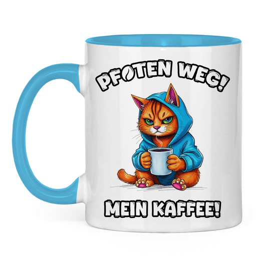 Tasse zweifarbig - Pfoten weg! Mein Kaffee!