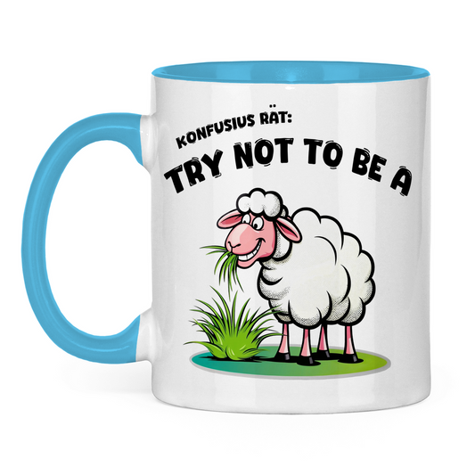 Tasse zweifarbig - Konfusius rät: Try not to be a sheep