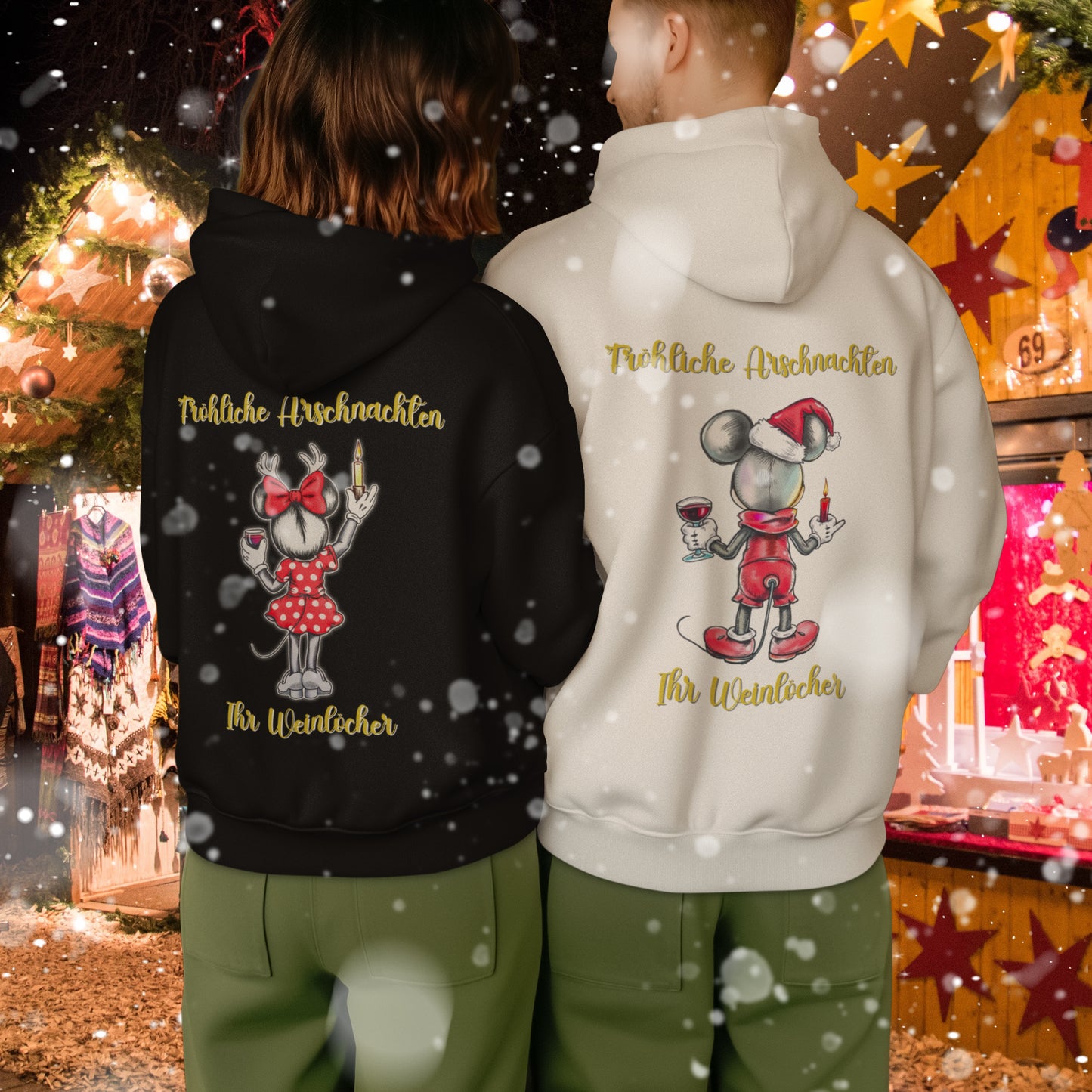 Paar-Set HOODIE - Fröhliche Arschnachten