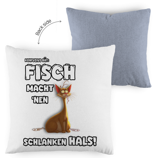 Kopfkissen zweifarbig - Fisch macht 'nen schlanken Hals