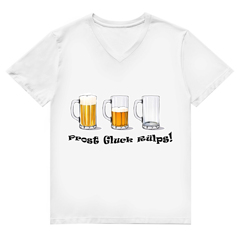 Unisex Premium V-Neck T-Shirt - Prost Gluck Rülps