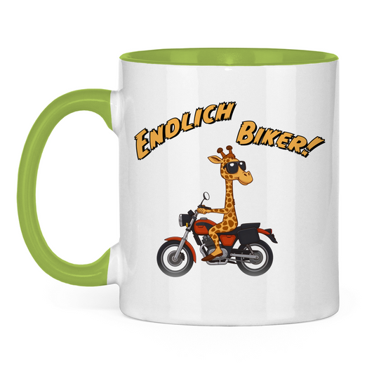 Tasse zweifarbig - Endlich Biker