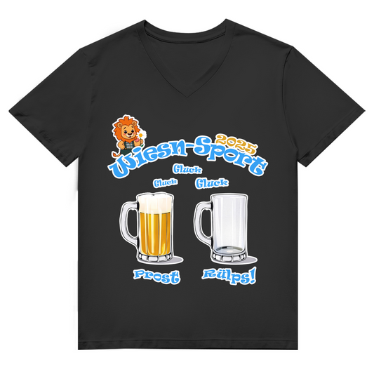 Unisex Premium V-Neck T-Shirt - Wiesn-Sport 2025 - Gluck, gluck, gluck