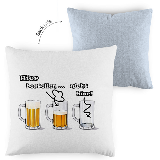Kopfkissen zweifarbig - Bier-Bestell-Anzeiger