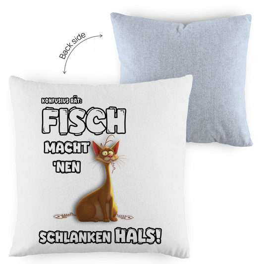 Kopfkissen zweifarbig - Fisch macht 'nen schlanken Hals