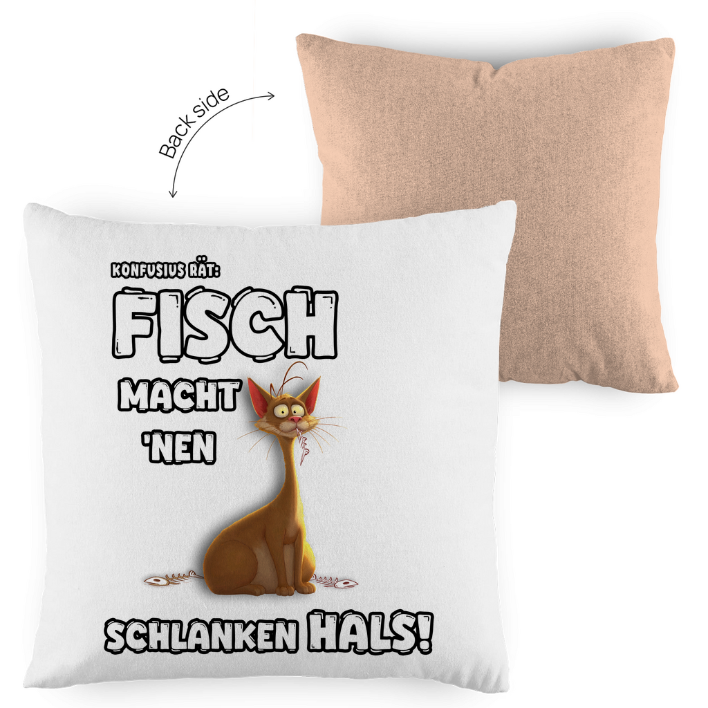 Kopfkissen zweifarbig - Fisch macht 'nen schlanken Hals