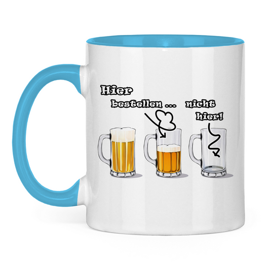 Tasse zweifarbig - Bier-Bestell-Anzeiger