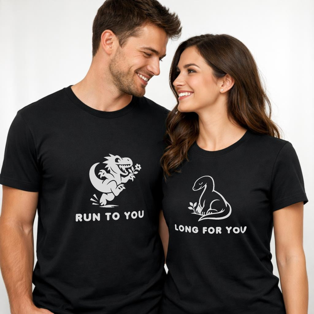 Run to you/Long for you - Pärchen T-Shirt Set