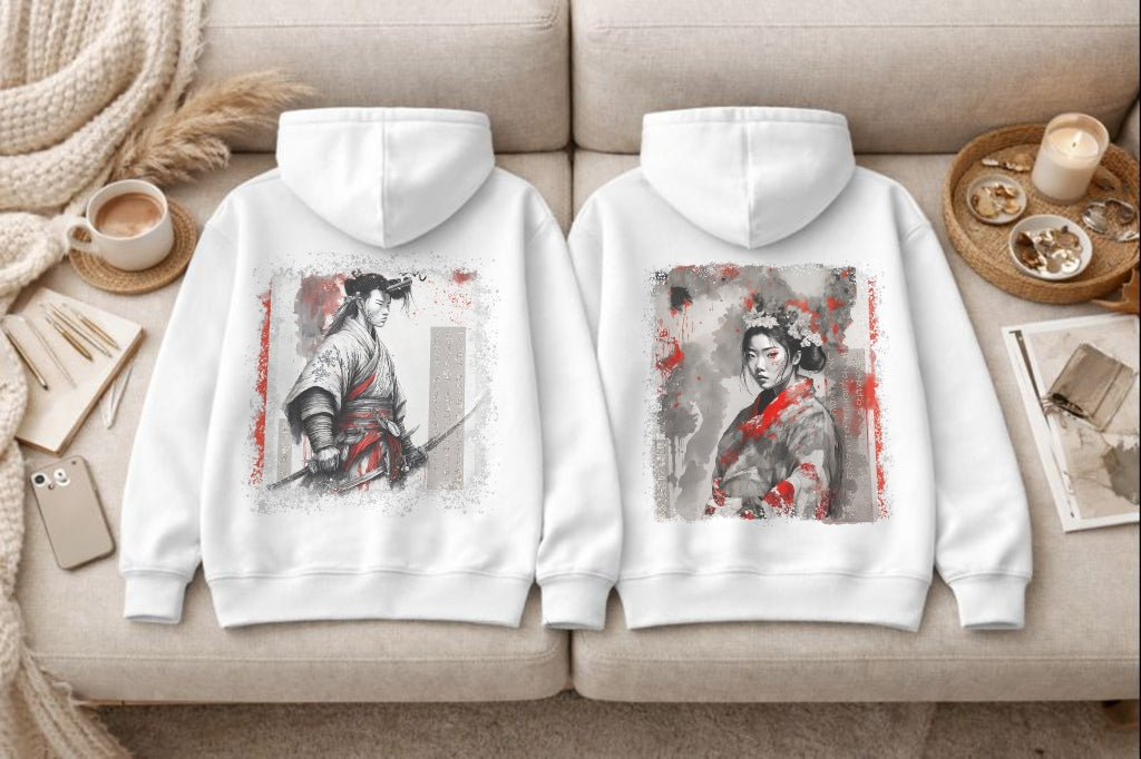 Geisha / Samurai - Hoodies für Paare
