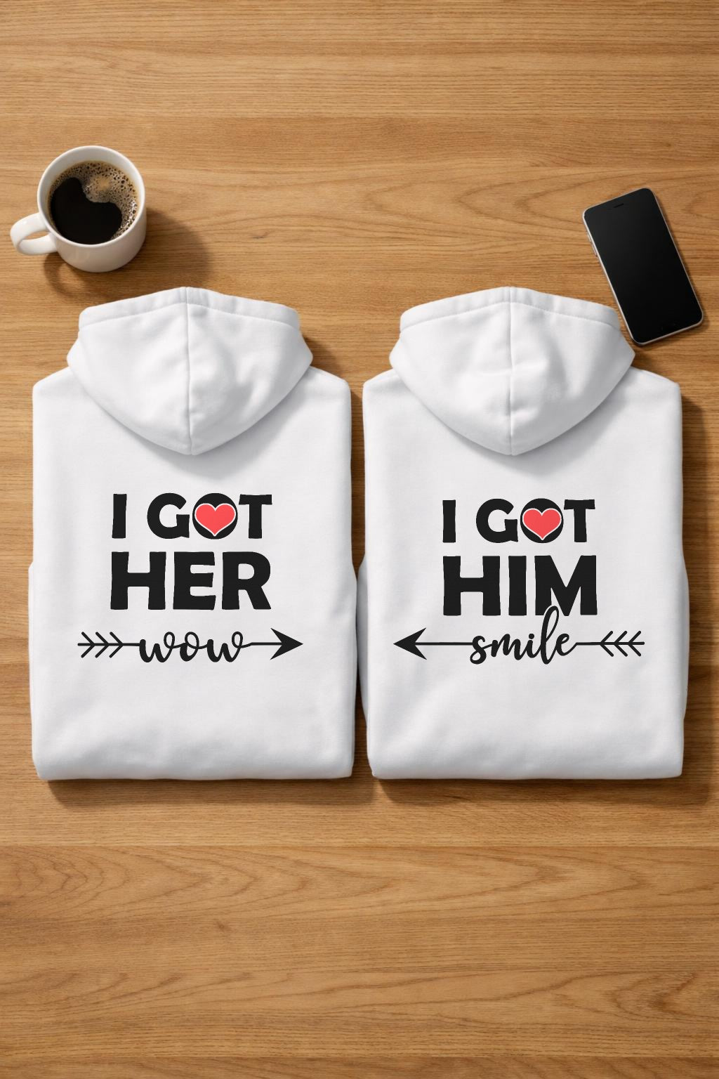 I got her wow/I got him smile - Kuschel Hoodie Bündel