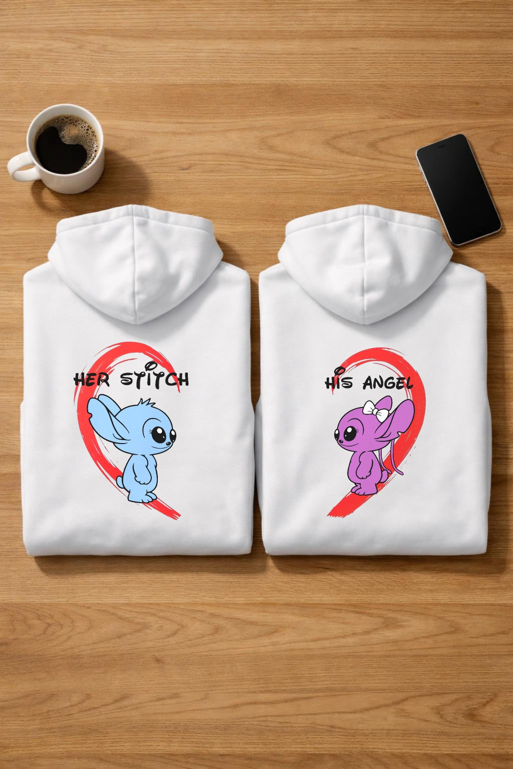 Her stitch/His angel - Kuschel Hoodie Bündel