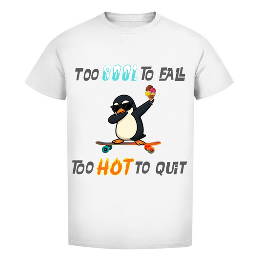 Unisex Premium T-Shirt - Skater Pinguin - Too cool to fall - too hot to quit