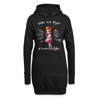 Damen Hoodie-Kleid - "Glühwein-Re(h)zept" (schwarz) - Schwarz