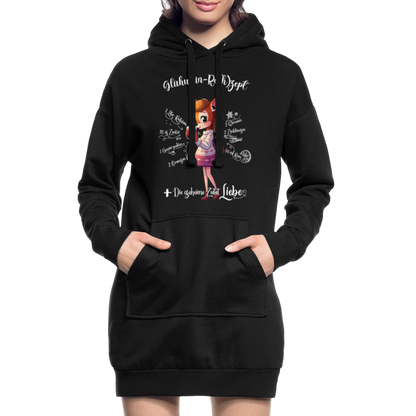 Damen Hoodie-Kleid - "Glühwein-Re(h)zept" (schwarz) - Schwarz