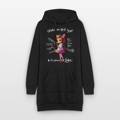 Damen Hoodie-Kleid - "Glühwein-Re(h)zept" (schwarz) - Schwarz