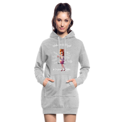 Damen Hoodie-Kleid - "Glühwein-Rehzept" (grau meliert) - Grau meliert