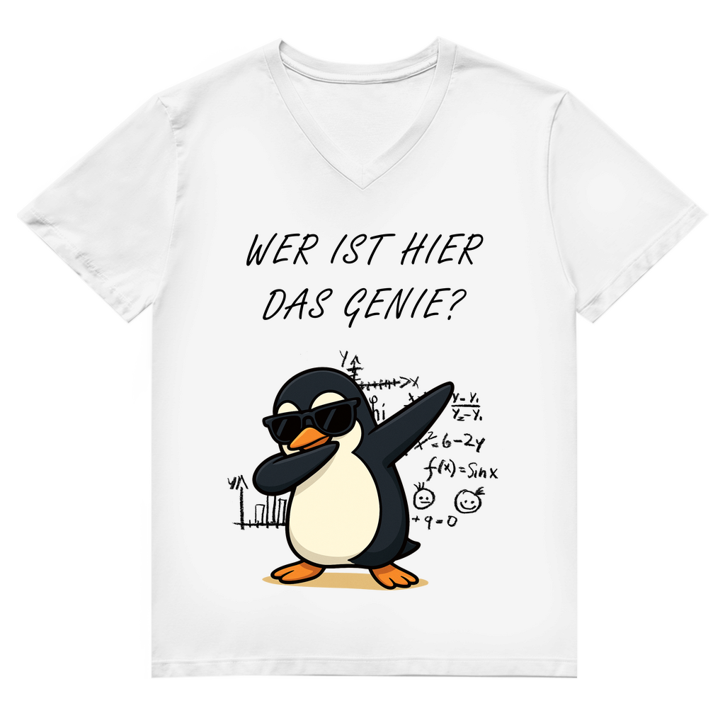 Unisex Premium V-Neck T-Shirt - Wer ist hier das Genie?