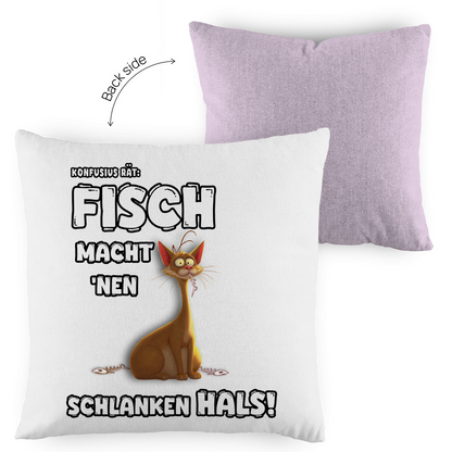 Kopfkissen zweifarbig - Fisch macht 'nen schlanken Hals