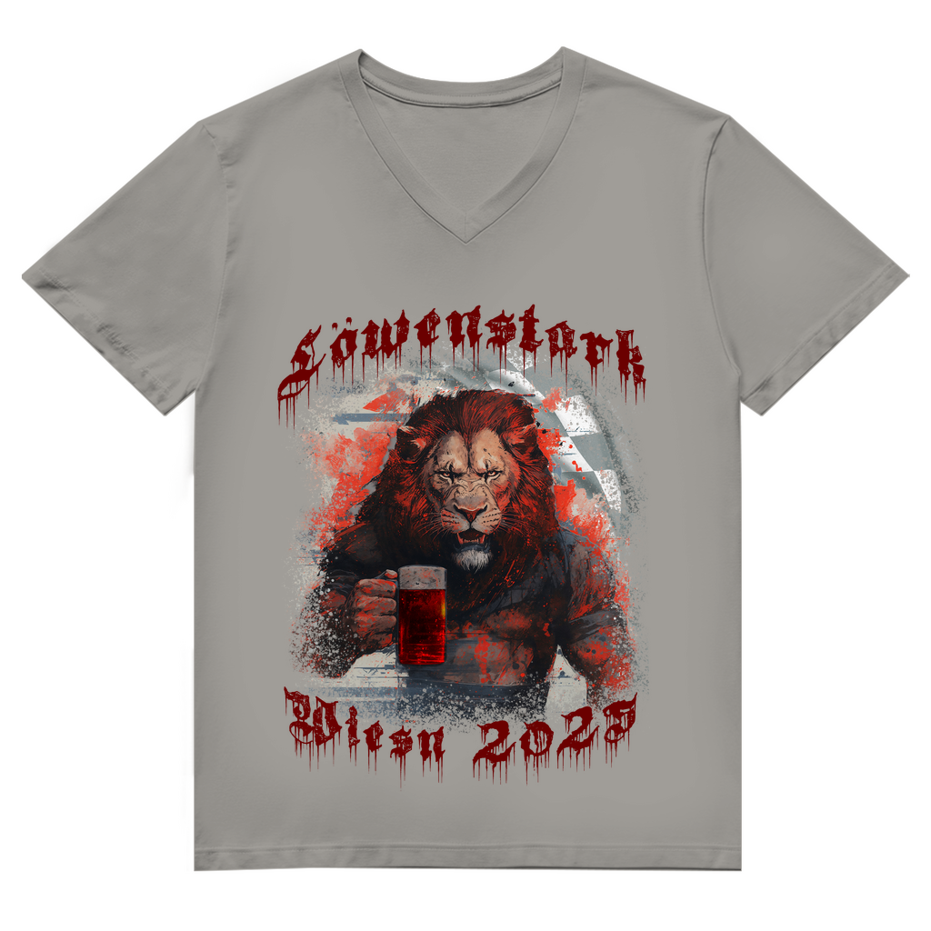 Unisex Premium V-Neck T-Shirt - Löwenstark - Wiesn 2025