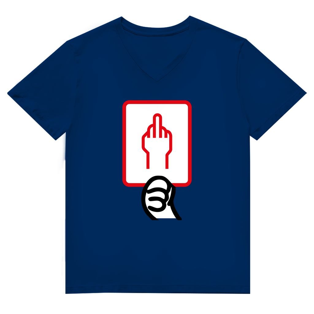 Unisex Premium V-Neck T-Shirt - Rote Karte - Stinkefinger