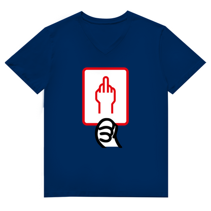 Unisex Premium V-Neck T-Shirt - Rote Karte - Stinkefinger