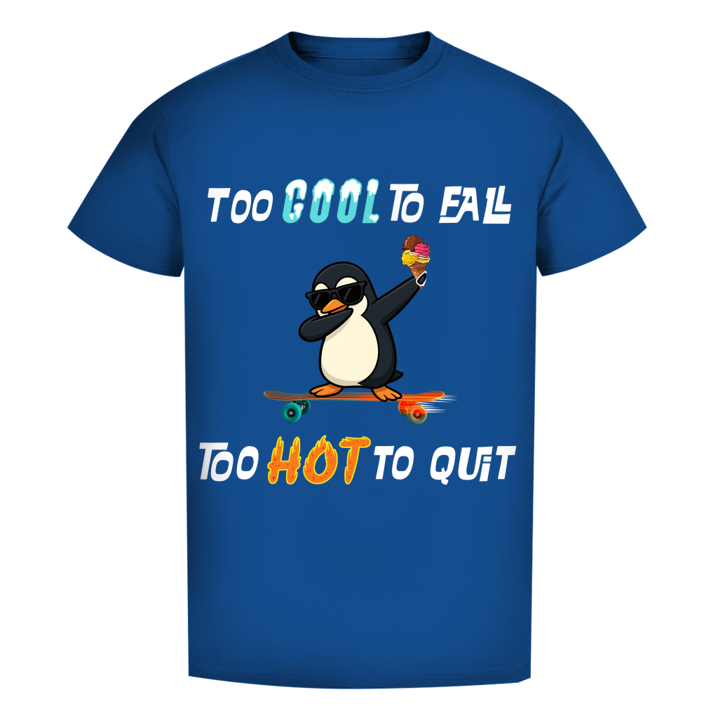 Unisex Premium T-Shirt - Skater Pinguin - Too cool to fall - too hot to quit