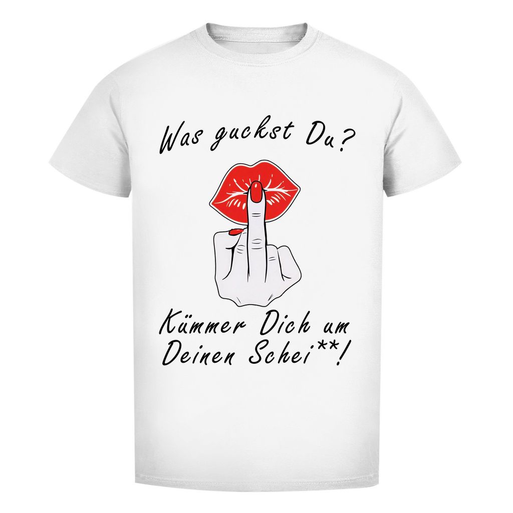 Unisex Premium T-Shirt - Was guckst Du - Kümmer Dich um Deinen Schei**