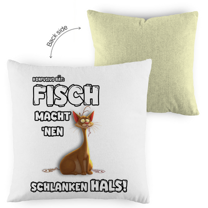 Kopfkissen zweifarbig - Fisch macht 'nen schlanken Hals